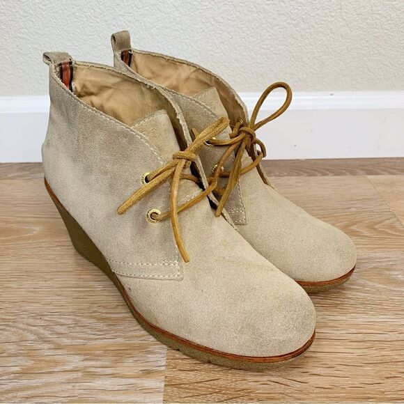 Sperry Suede Leather Top Sider Harlow Wedge Bootie - Picture 4 of 11